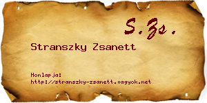 Stranszky Zsanett névjegykártya