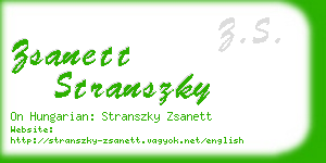 zsanett stranszky business card